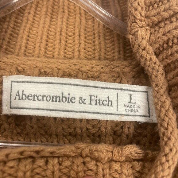 Abercrombie & Fitch Women's Knit Pullover Sweater Mock Neck Tan Size Large - Picture 8 of 9